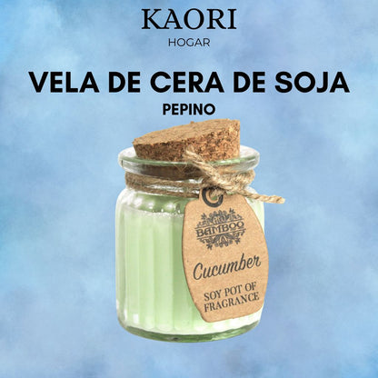VELA DE CERA DE SOJA EN TARRO - PEPINO