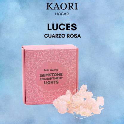 LUCES CON PIEDRAS - CUARZO ROSA