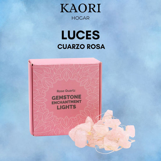LUCES CON PIEDRAS - CUARZO ROSA