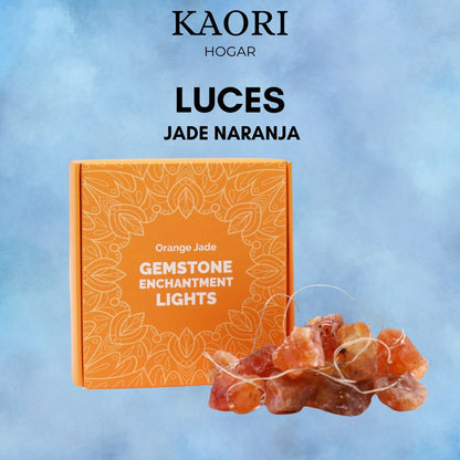 LUCES CON PIEDRAS - JADE NARANJA