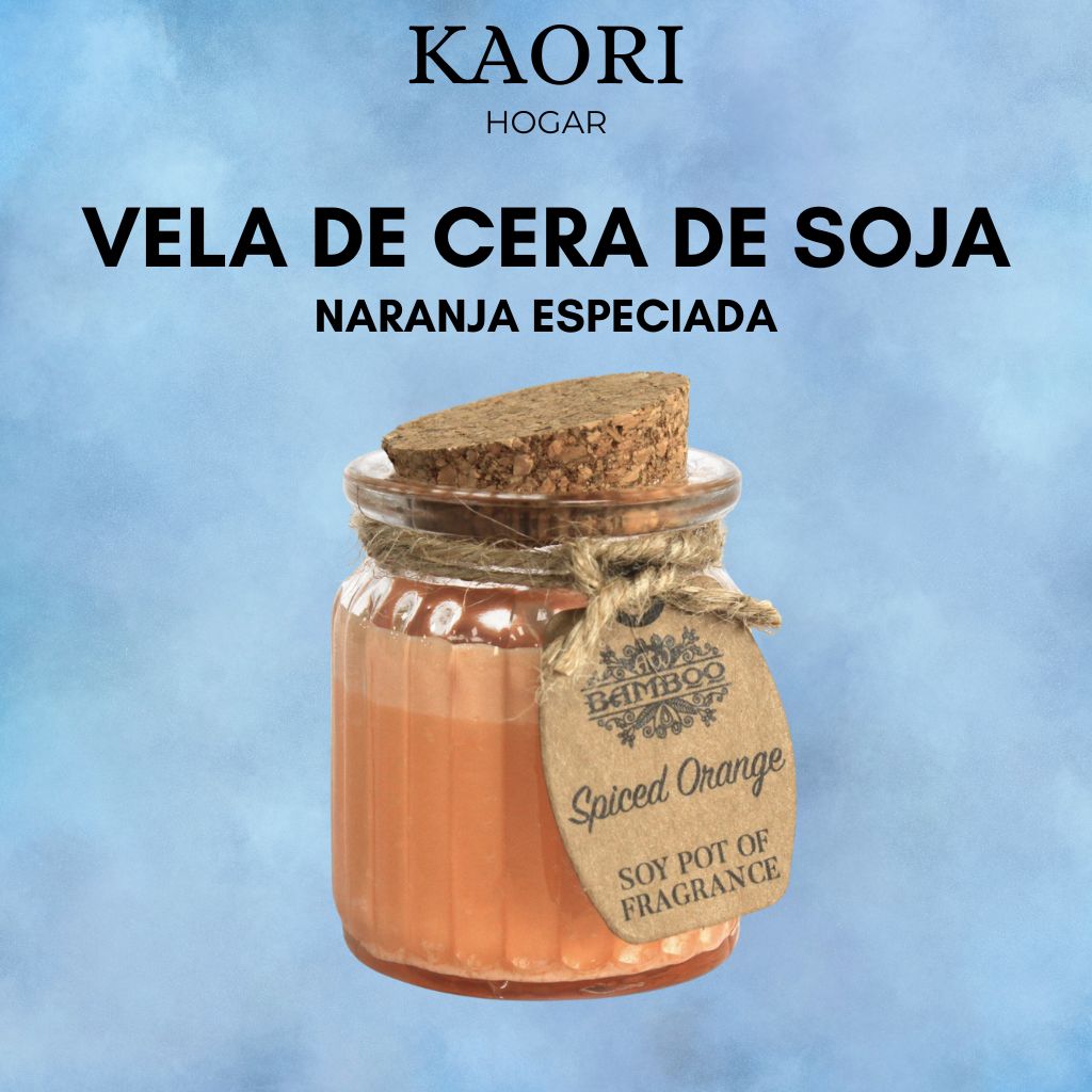 VELA DE CERA DE SOJA EN TARRO - NARANJA ESPECIADA