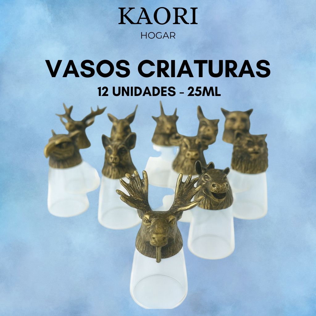 VASOS DE CRIATURAS MÍSTICAS Y SALVAJES DEL BOSQUE - 12 UNIDADES DE 25ML
