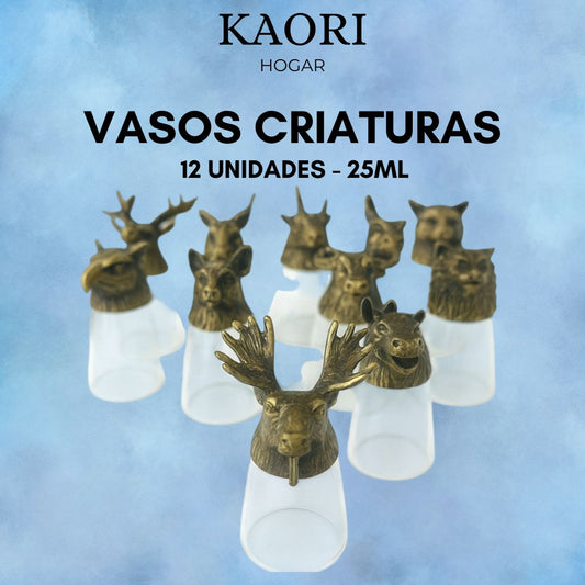 VASOS DE CRIATURAS MÍSTICAS Y SALVAJES DEL BOSQUE - 12 UNIDADES DE 25ML