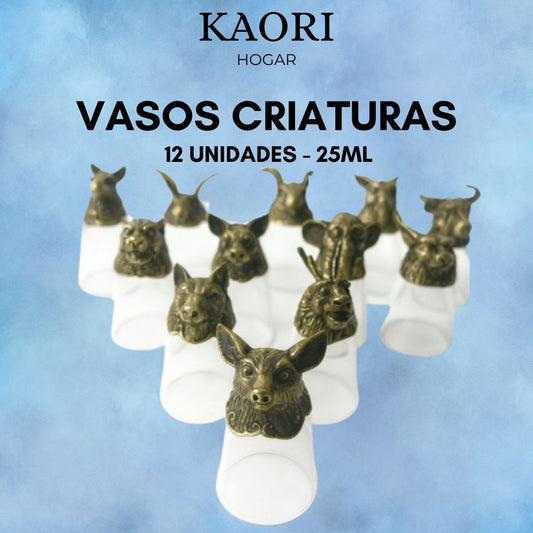 VASOS DE CRIATURAS MÍSTICAS Y SALVAJES DEL BOSQUE - 12 UNIDADES DE 25ML