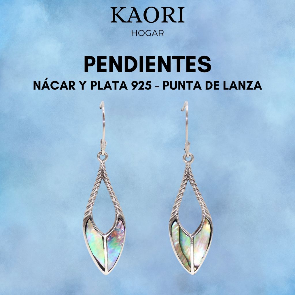 PENDIENTES DE NÁCAR Y PLATA 925 - PUNTA DE LANZA
