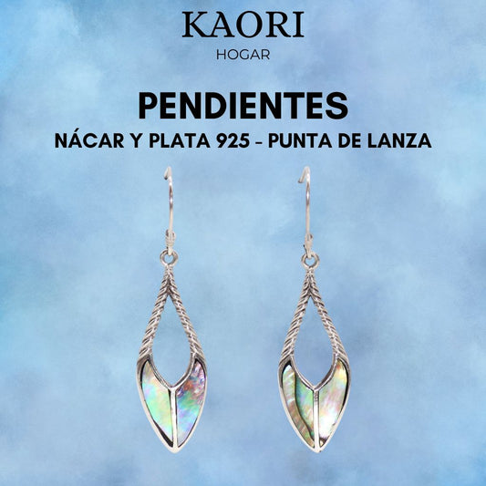 PENDIENTES DE NÁCAR Y PLATA 925 - PUNTA DE LANZA