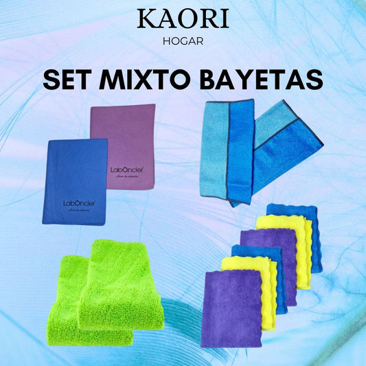 SET MIXTO DE BAYETAS: 2 PVA SPLASS + 2 DOBLE CARA + 6 MICROFIBRA + 2 GAMUZA COCINA