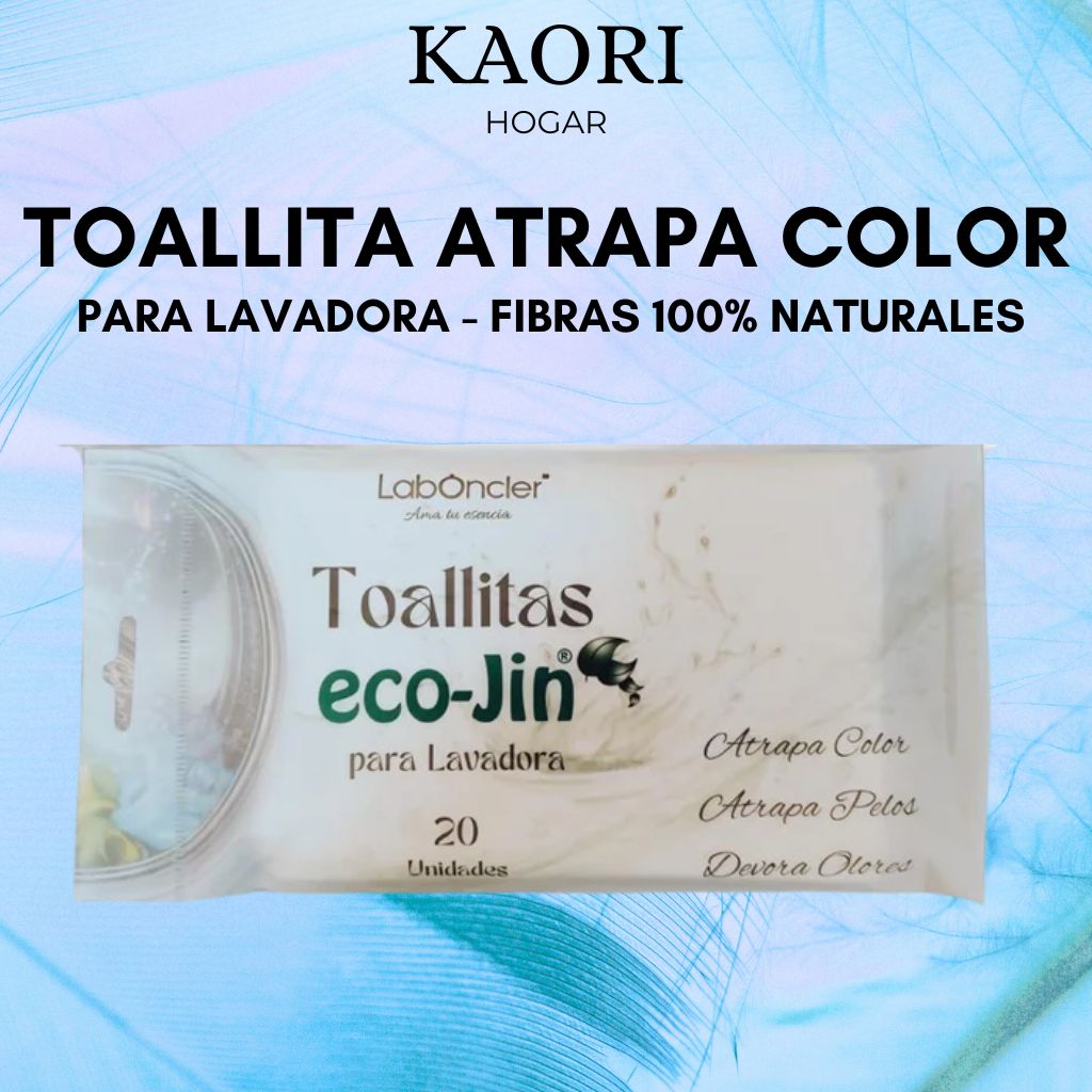 TOALLITAS ECO-JIN - ATRAPA COLOR PARA LAVADORA · FIBRAS 100% NATURALES