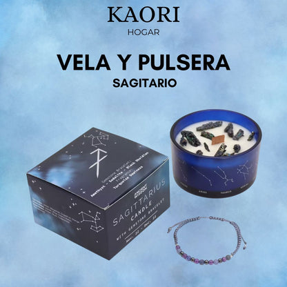 VELA DEL ZODIACO Y PULSERA - SAGITARIO