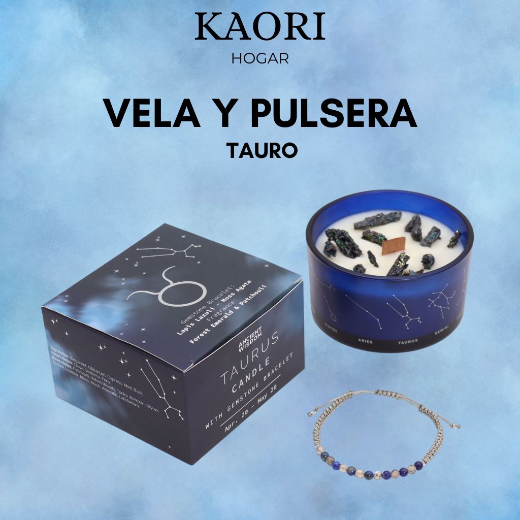 VELA DEL ZODIACO Y PULSERA - TAURO