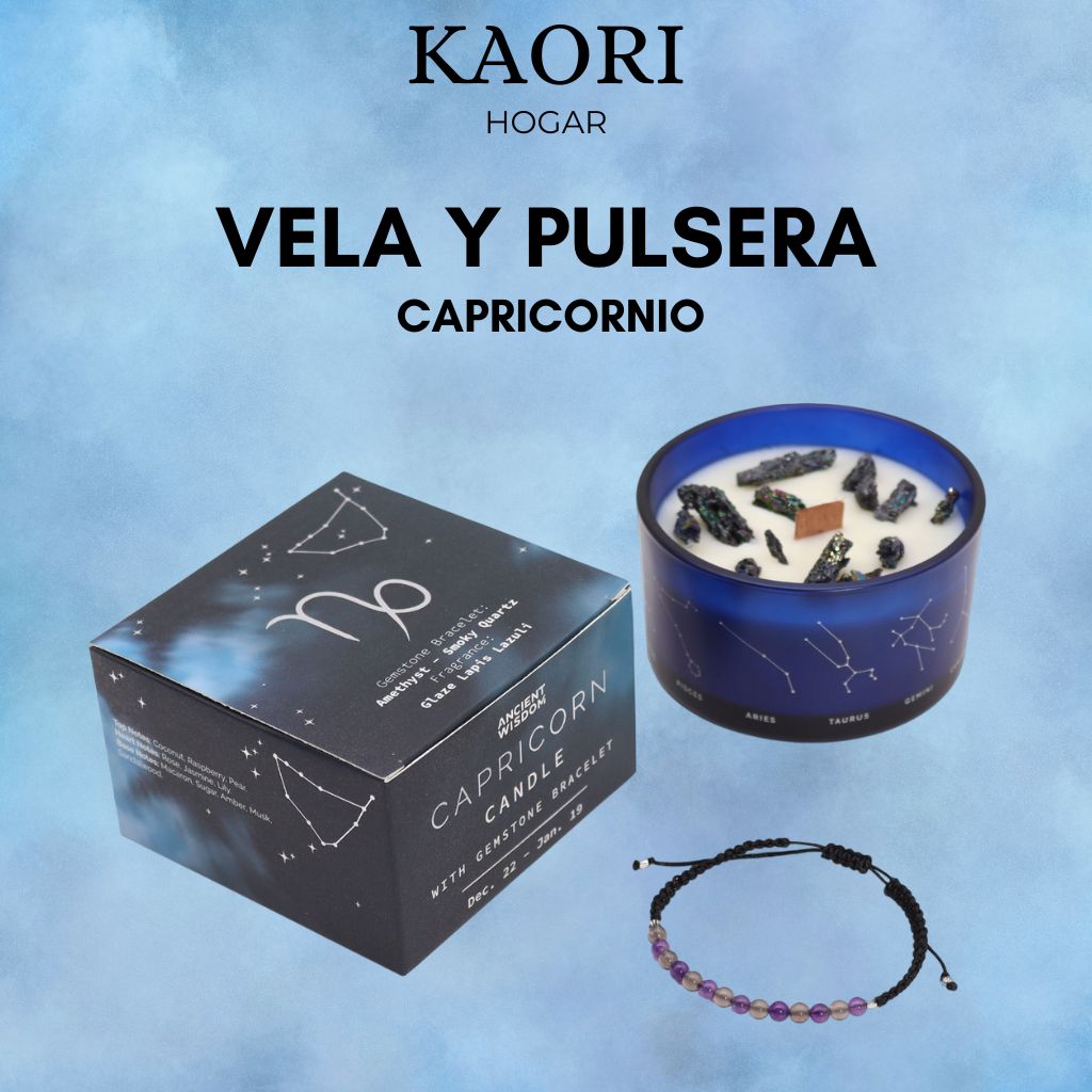 VELA DEL ZODIACO Y PULSERA - CAPRICORNIO