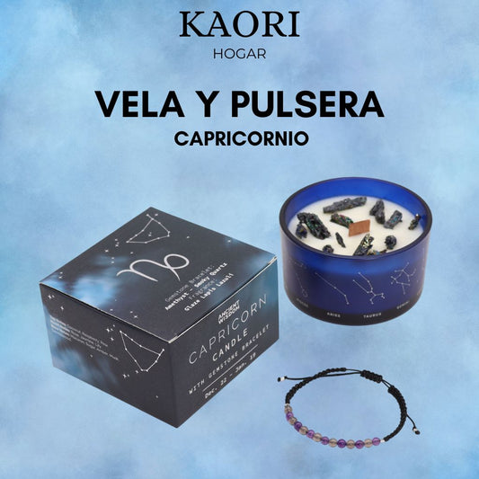 VELA DEL ZODIACO Y PULSERA - CAPRICORNIO
