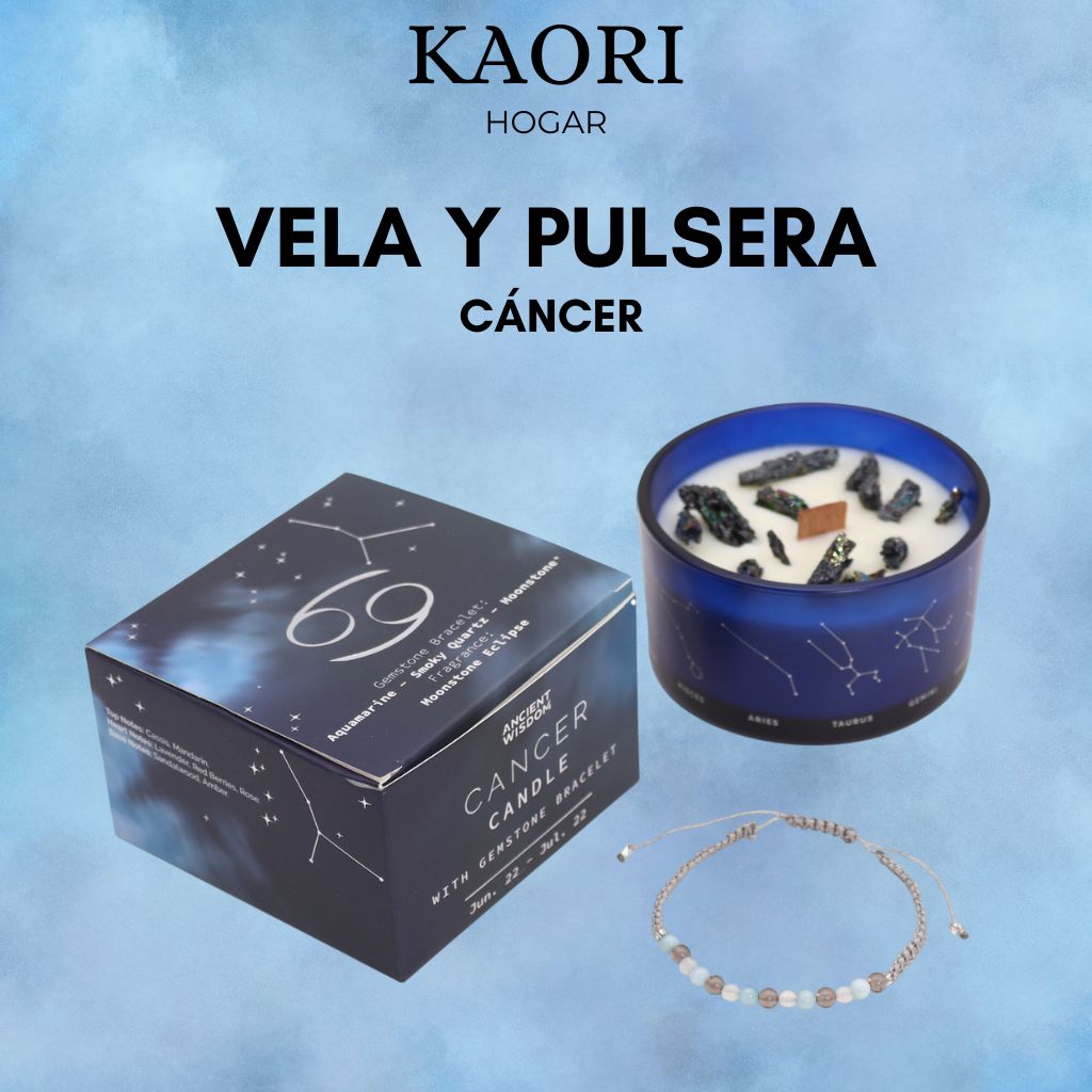 VELA DEL ZODIACO Y PULSERA - CÁNCER