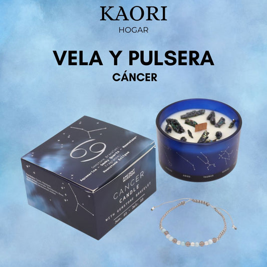 VELA DEL ZODIACO Y PULSERA - CÁNCER