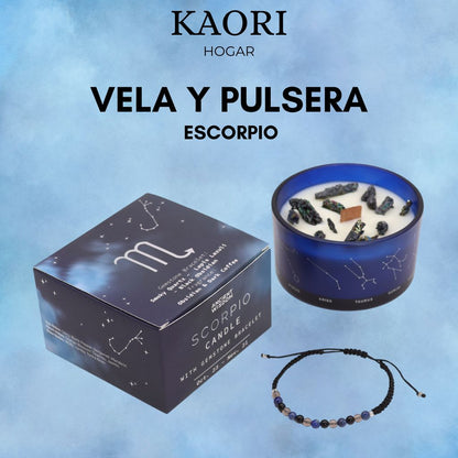 VELA DEL ZODIACO Y PULSERA - ESCORPIO