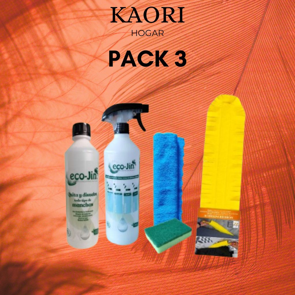 PACK 3: ECO-JIN + DIFUSOR + PLUMERO PALMERA + BAYETA + ESTROPAJO