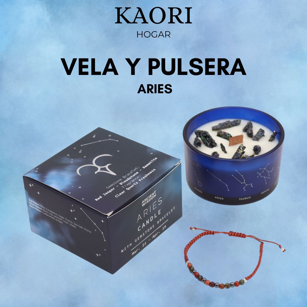 VELA DEL ZODIACO Y PULSERA - ARIES