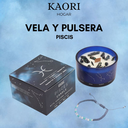 VELA DEL ZODIACO Y PULSERA - PISCIS
