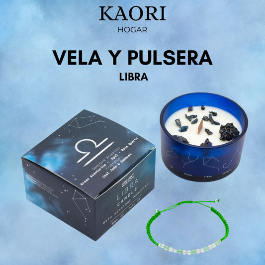 VELA DEL ZODIACO Y PULSERA - LIBRA