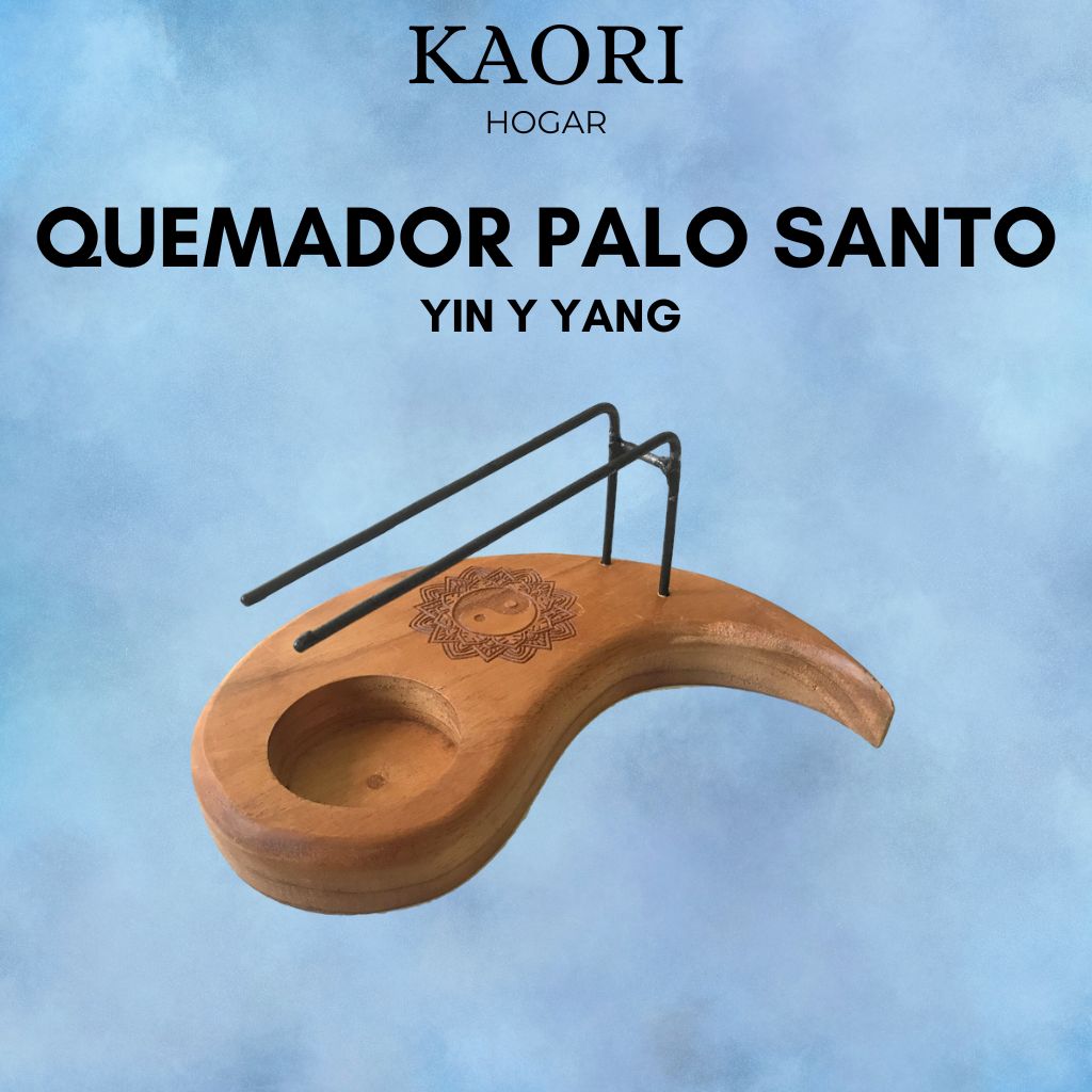 QUEMADOR PALO SANTO EN MADERA DE TECA - YIN YANG