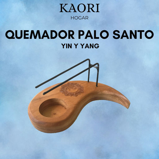QUEMADOR PALO SANTO EN MADERA DE TECA - YIN YANG