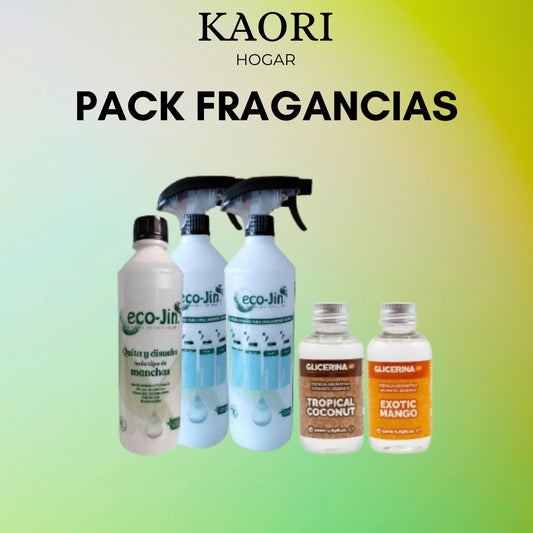 PACK FRAGANCIAS: ECO-JIN NEUTRO + 2 DIFUSORES + 2 ESENCIAS AROMÁTICAS