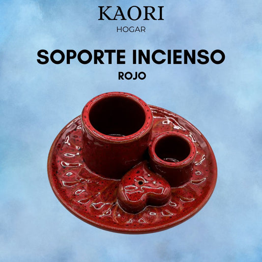 SOPORTE CERÁMICO PARA INCIENSO - ROJO