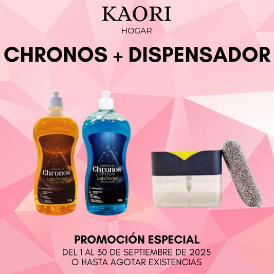 PACK LAVAVAJILLAS MANUAL CHRONOS + DISPENSADOR DE JABÓN