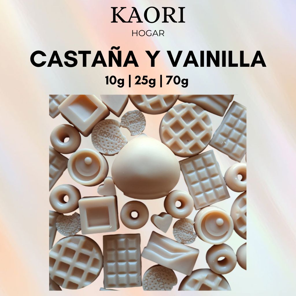 CASTAÑA Y VAINILLA - WAX MELTS DE SOJA 100% NATURAL CON ESENCIA PREMIUM
