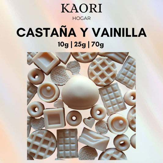 CASTAÑA Y VAINILLA - WAX MELTS DE SOJA 100% NATURAL CON ESENCIA PREMIUM