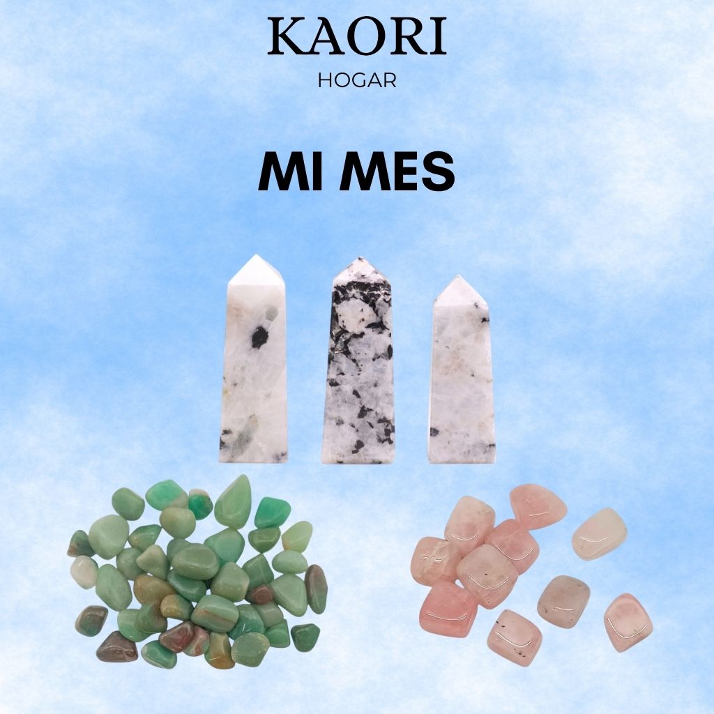 PACK MI MES - CUARZO ROSA, AVENTURINA VERDE, PIEDRA LUNAR