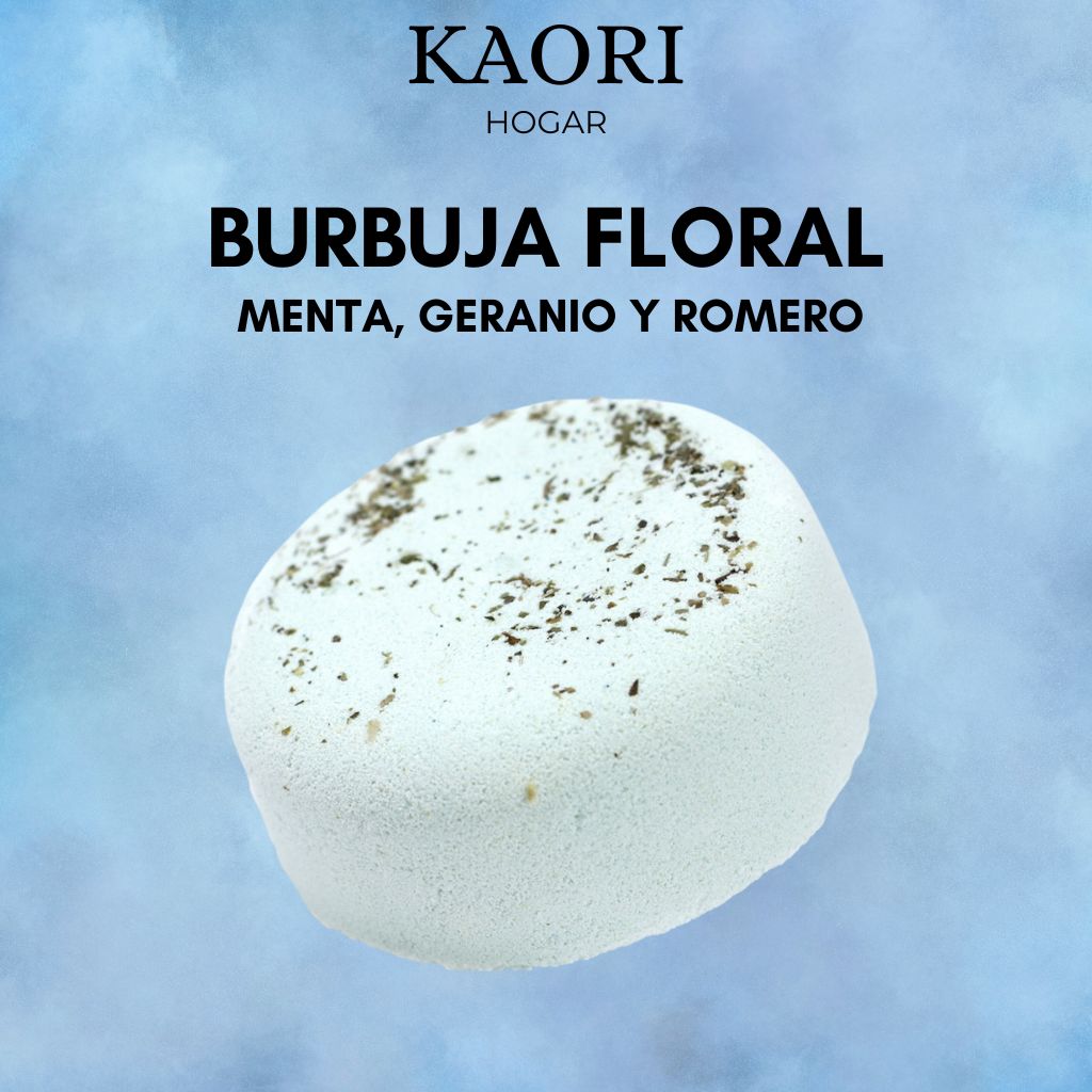 BOMBA DE BAÑO BURBUJA FLORAL - MENTA, GERANIO Y ROMERO