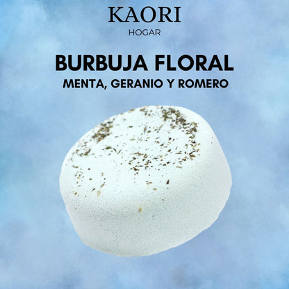 BOMBA DE BAÑO BURBUJA FLORAL - MENTA, GERANIO Y ROMERO