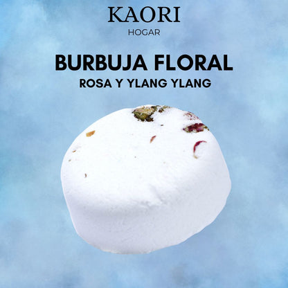 BOMBA DE BAÑO BURBUJA FLORAL - ROSA Y YLANG YLANG