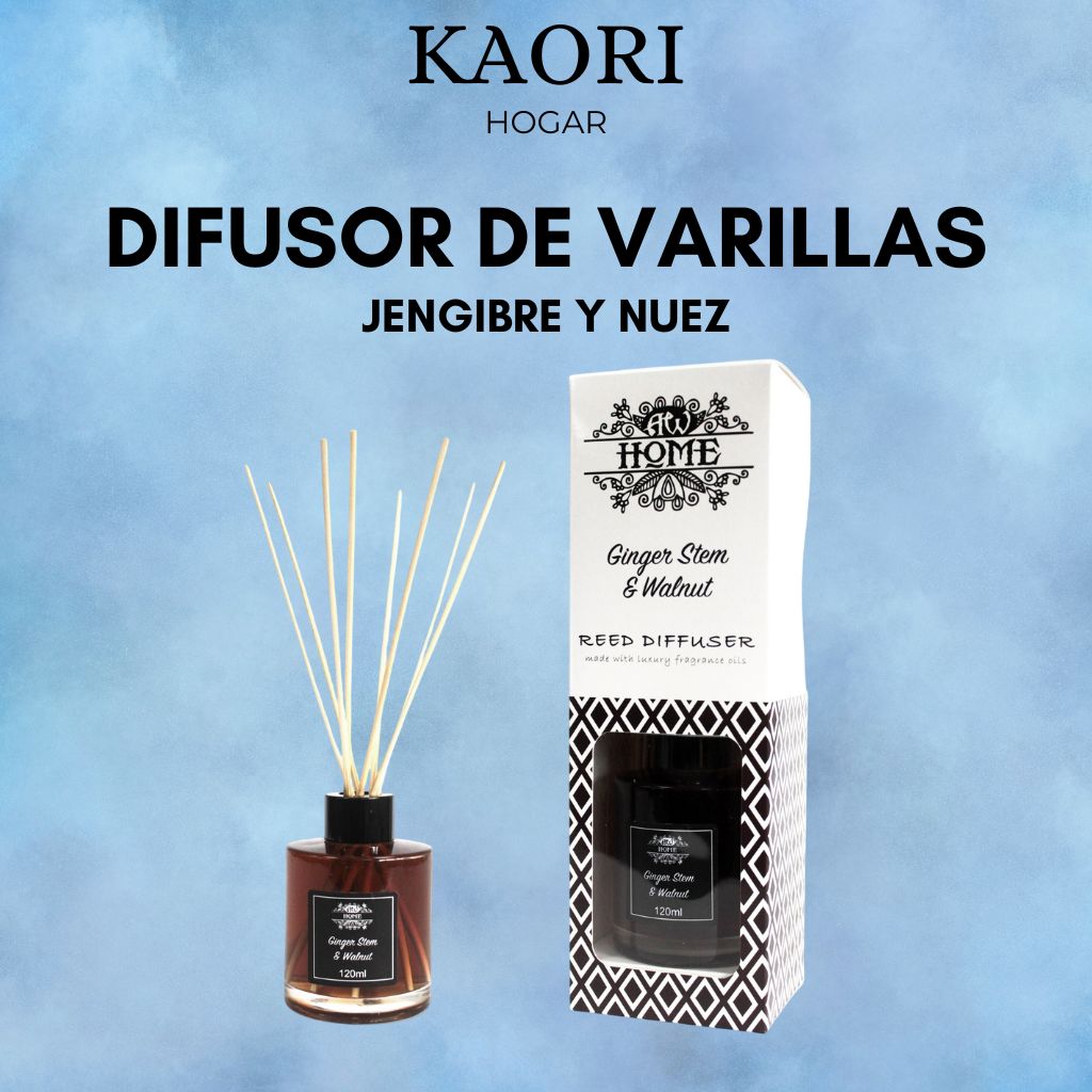 DIFUSOR DE VARILLAS - 120ML JENGIBRE Y NUEZ