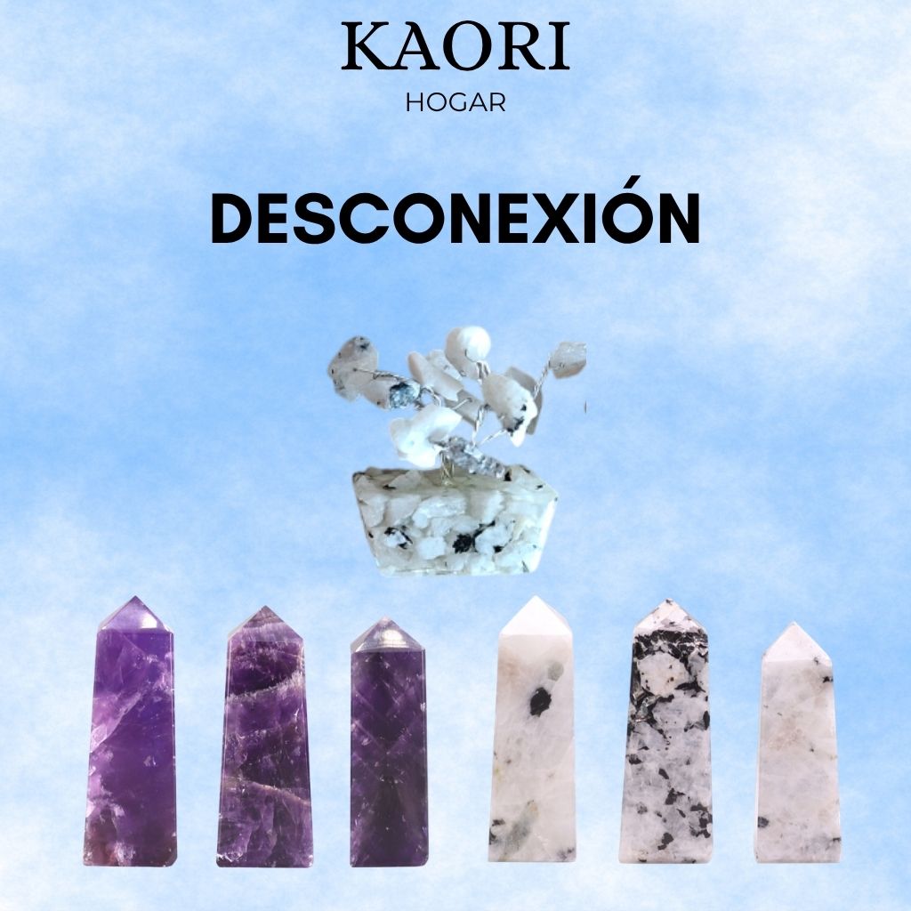 PACK DESCONEXIÓN - AMATISTA, HOWLITA BLANCA, PIEDRA LUNAR