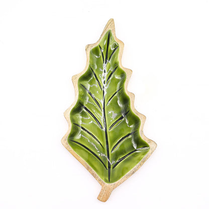 DECORACIÓN DE BOSQUE - CUENCO DE MADERA ESMALTADO