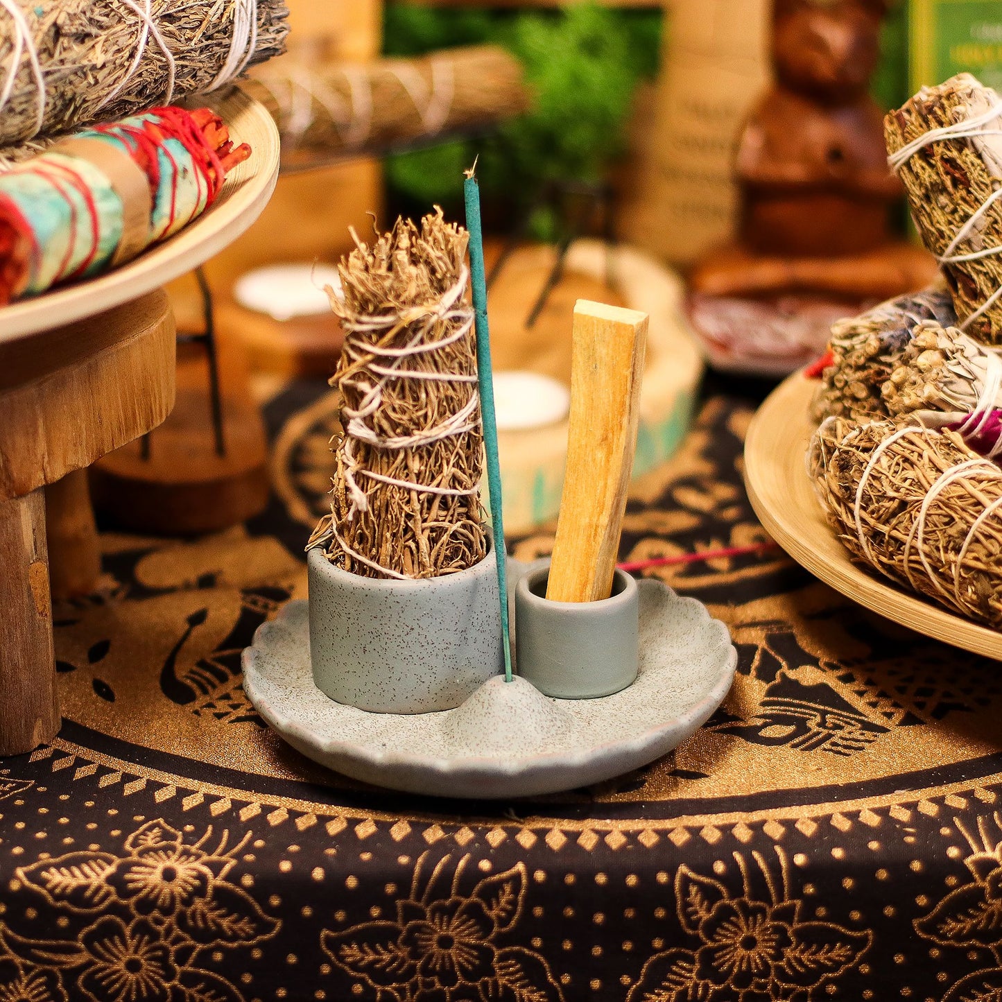 SOPORTE CERÁMICO PARA INCIENSO - AZUL