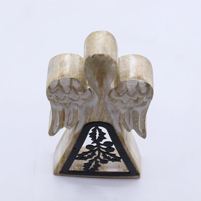 ÁNGEL DE MADERA - RECORTE DECORATIVO 18CM
