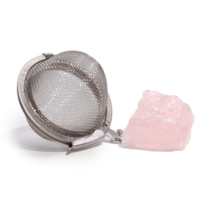 COLADOR DE TÉ DE PIEDRA PRECIOSA - CUARZO ROSA