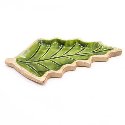 DECORACIÓN DE BOSQUE - CUENCO DE MADERA ESMALTADO