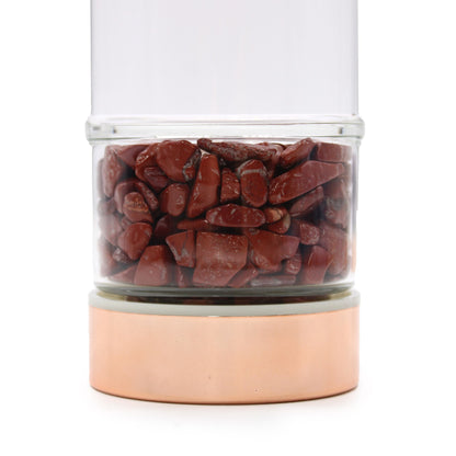BOTELLA DE CRISTAL PARA TÉ - JASPE ROJO