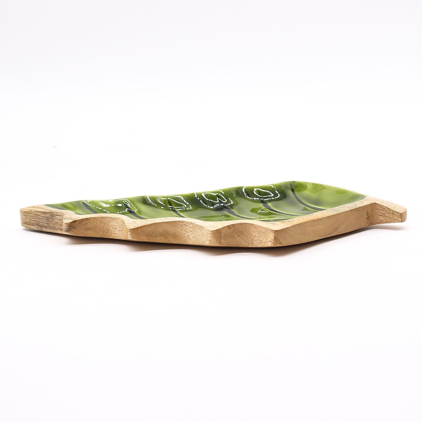 DECORACIÓN DE BOSQUE - CUENCO DE MADERA ESMALTADO