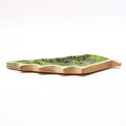 DECORACIÓN DE BOSQUE - CUENCO DE MADERA ESMALTADO
