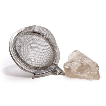 COLADOR DE TÉ CON PIEDRA PRECIOSA - CUARZO AHUMADO