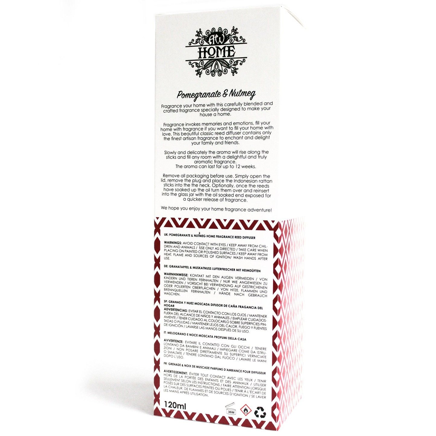 DIFUSOR DE VARILLAS - 120ML GRANADA Y NUEZ MOSCADA
