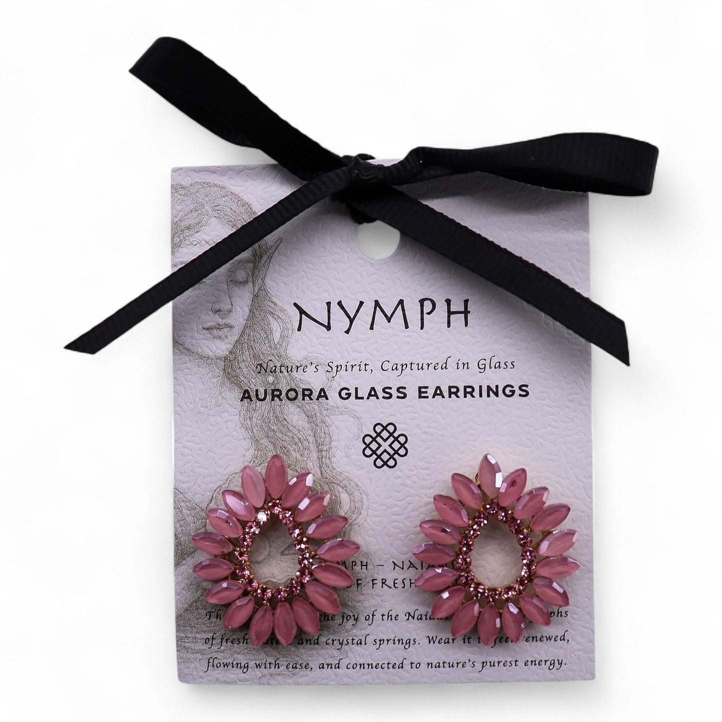 PENDIENTES DE CRISTAL VINTAGE - ARO - ROSA