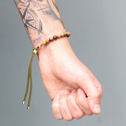 PULSERA AJUSTABLE DE HILO - JASPE PICASSO (MULTICOLOR)