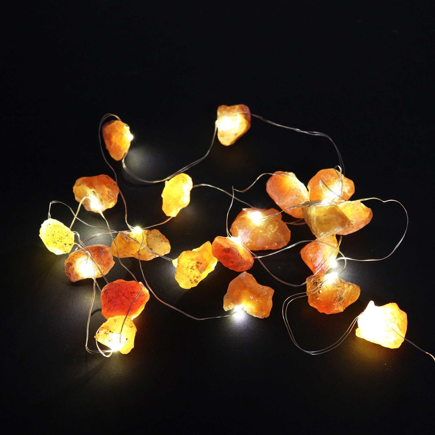 LUCES CON PIEDRAS - JADE NARANJA