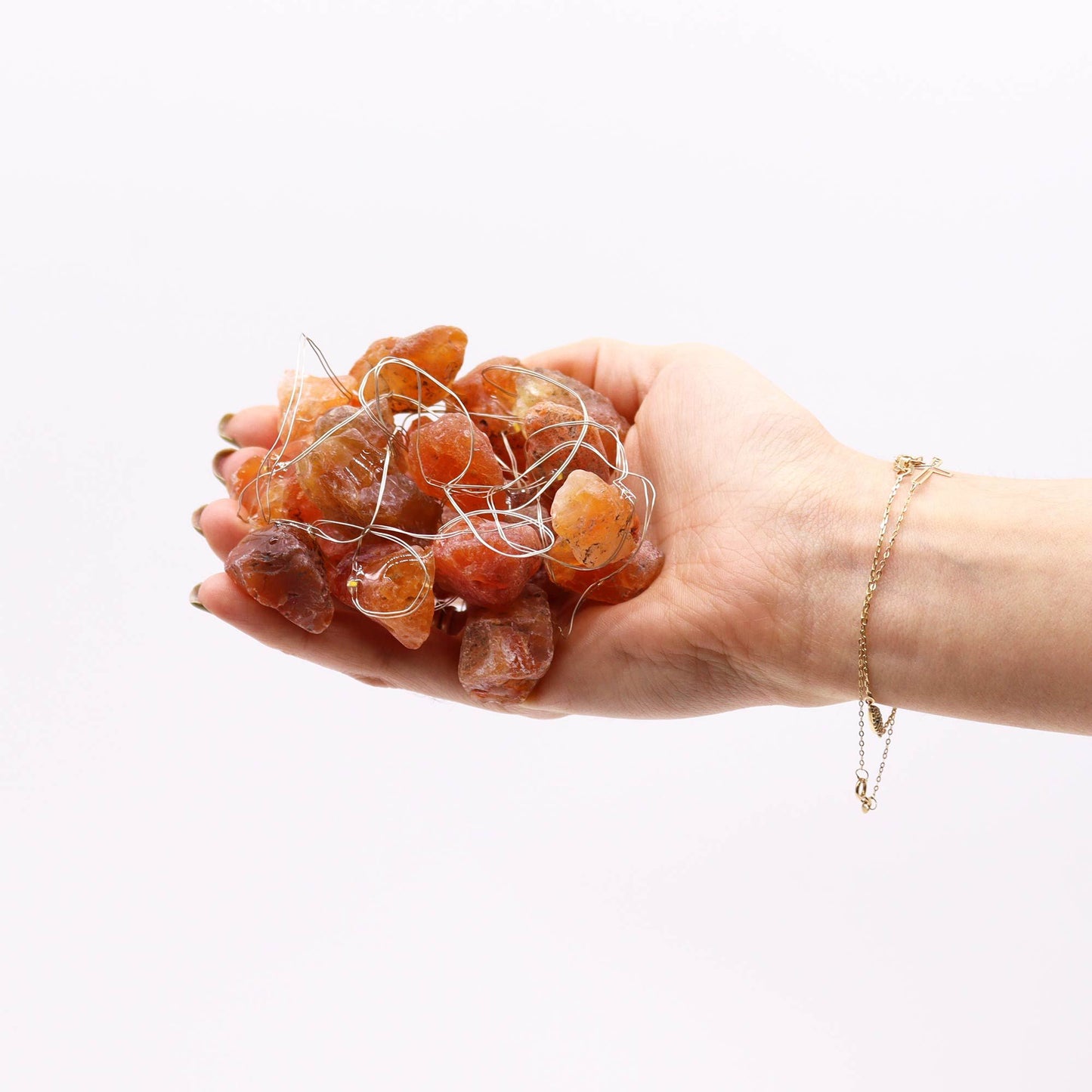 LUCES CON PIEDRAS - JADE NARANJA